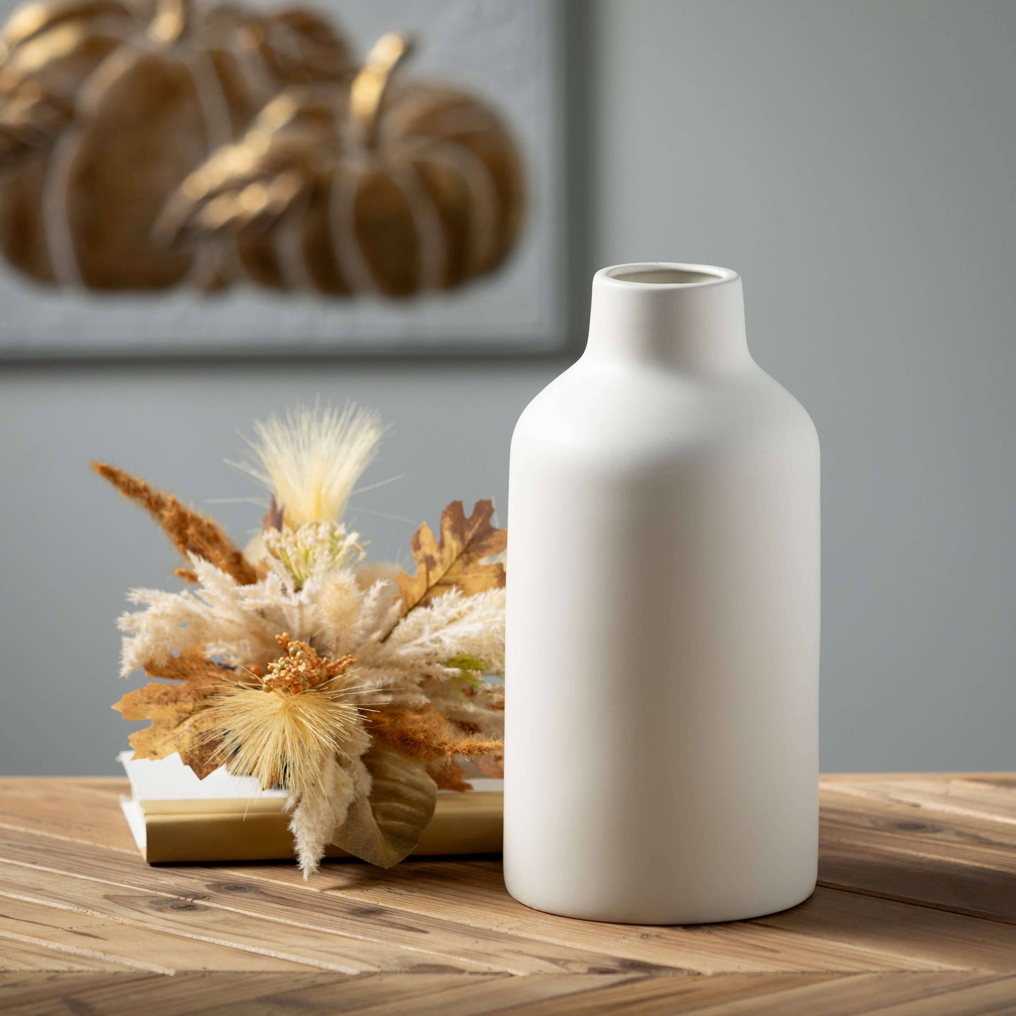 LARGE MATTE IVORY BOTTLE VASE